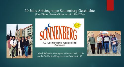 Vortrag 30 Jahre AG Sonnenberg - Geschichte, eine Bilanz von 1994 - 2024 @ Bürgerzentrum Sonnenberg